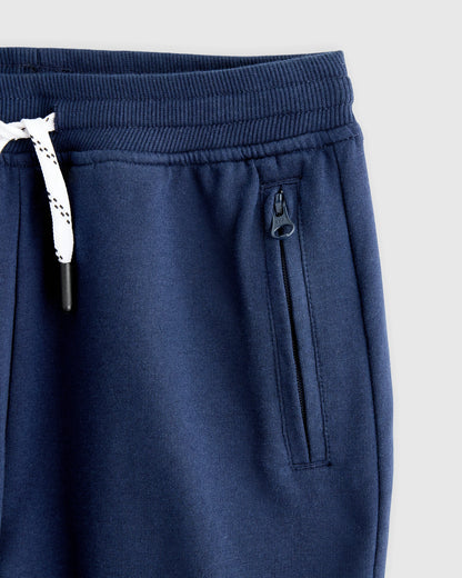 Organic Cotton French Terry Reinforced Knee Slim Jogger - 2T / Navy