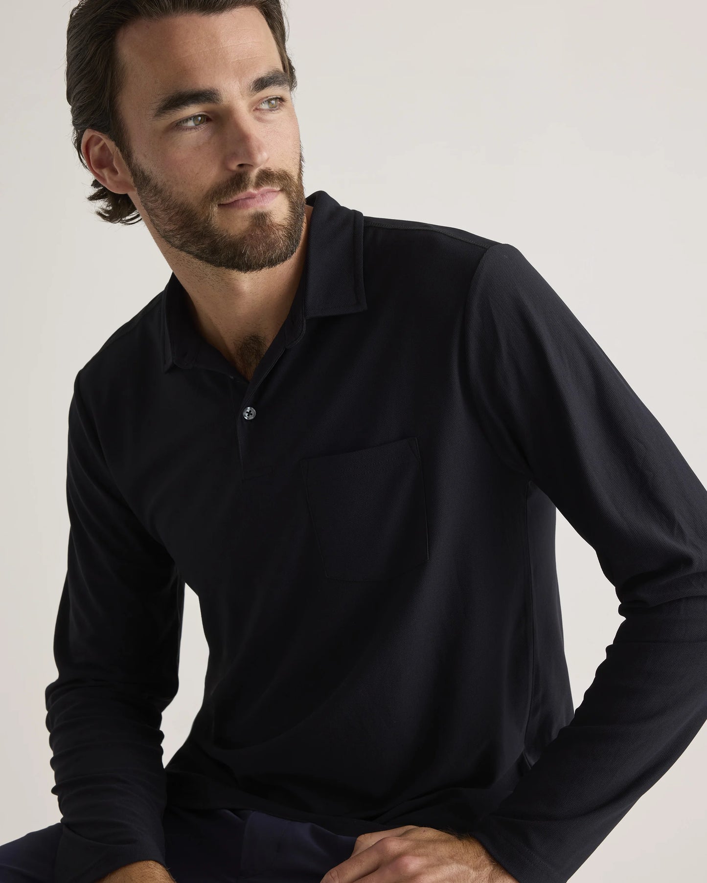 ProPique Performance Long Sleeve Polo - S / Navy