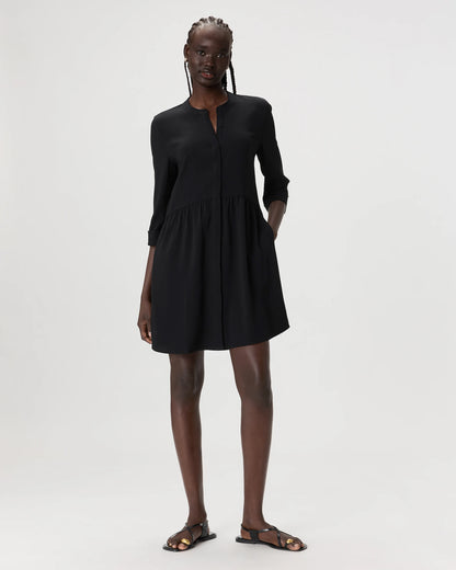 Fluid Crepe Shirt Dress - XS / Wine Tasting Red
