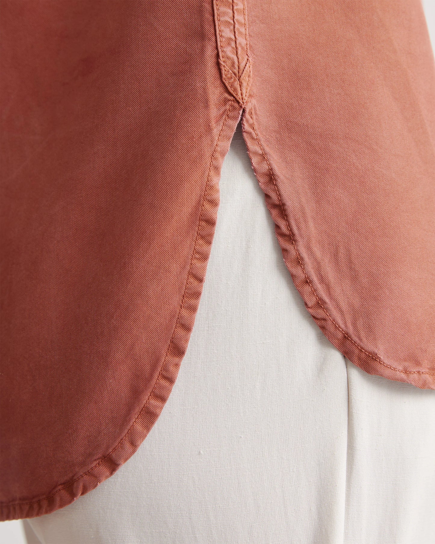 Vintage Wash Tencel Camp Shirt - XS / Taupe Brown