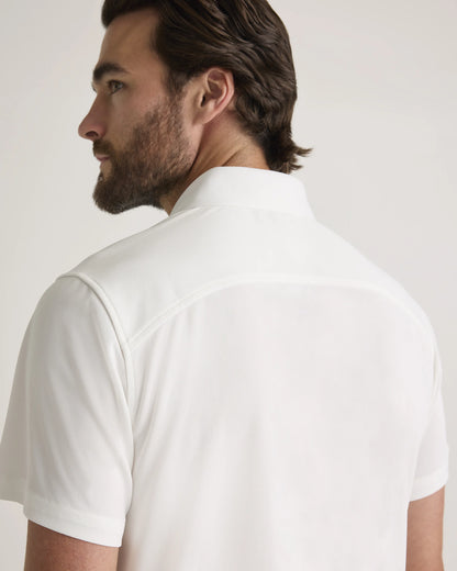 Commuter Stretch Pique Short Sleeve Button Down - S / Black