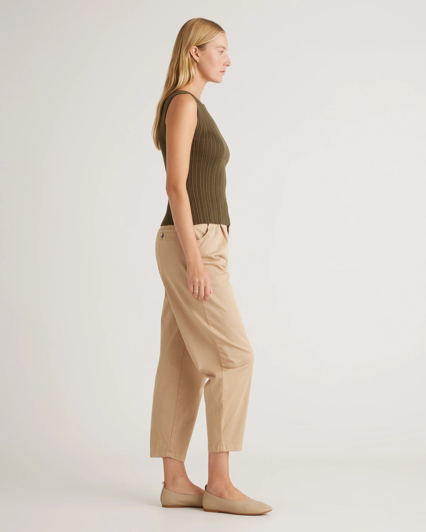 Cotton Cashmere Ribbed Tank - XS / Heather Oatmeal