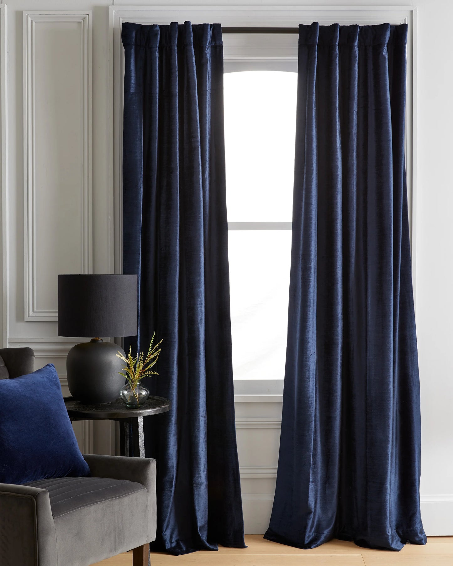 Luster Velvet Room Darkening Curtain - Single Panel - 48x84 / Champagne