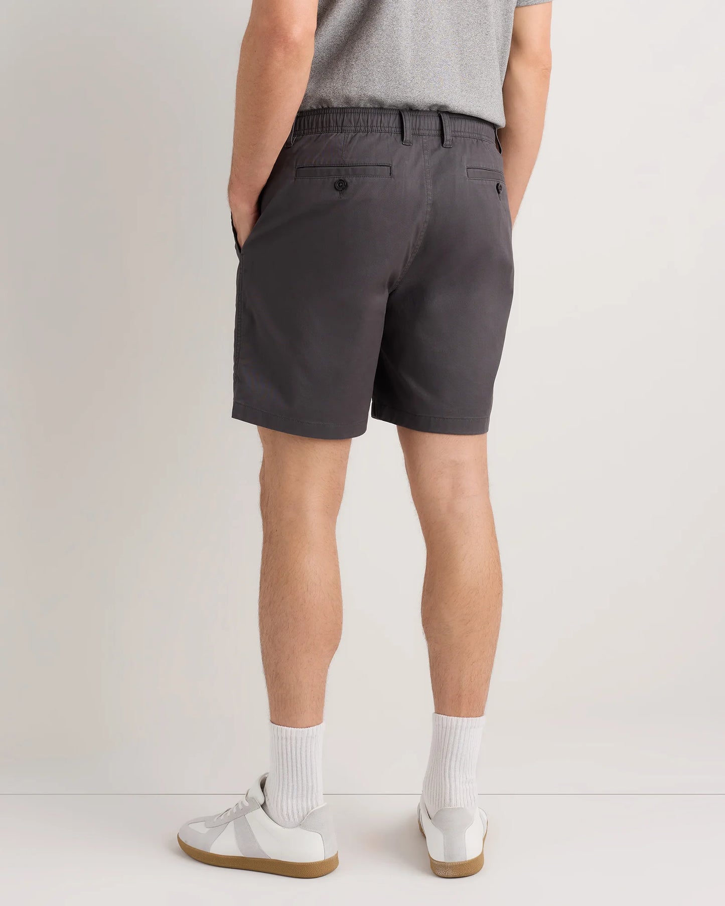 Organic Stretch Cotton Pull On Chino Shorts - 7" - XS / Sand Dune