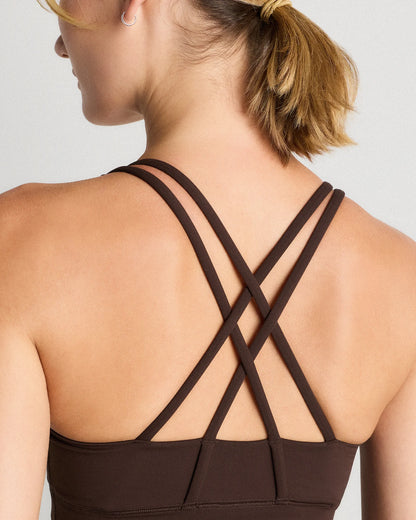 Power-Up Long Line Strappy Sports Bra - XS / Classic White