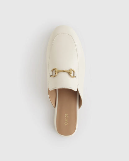 Italian Leather Horsebit Loafer Mule - 5 / Garnet