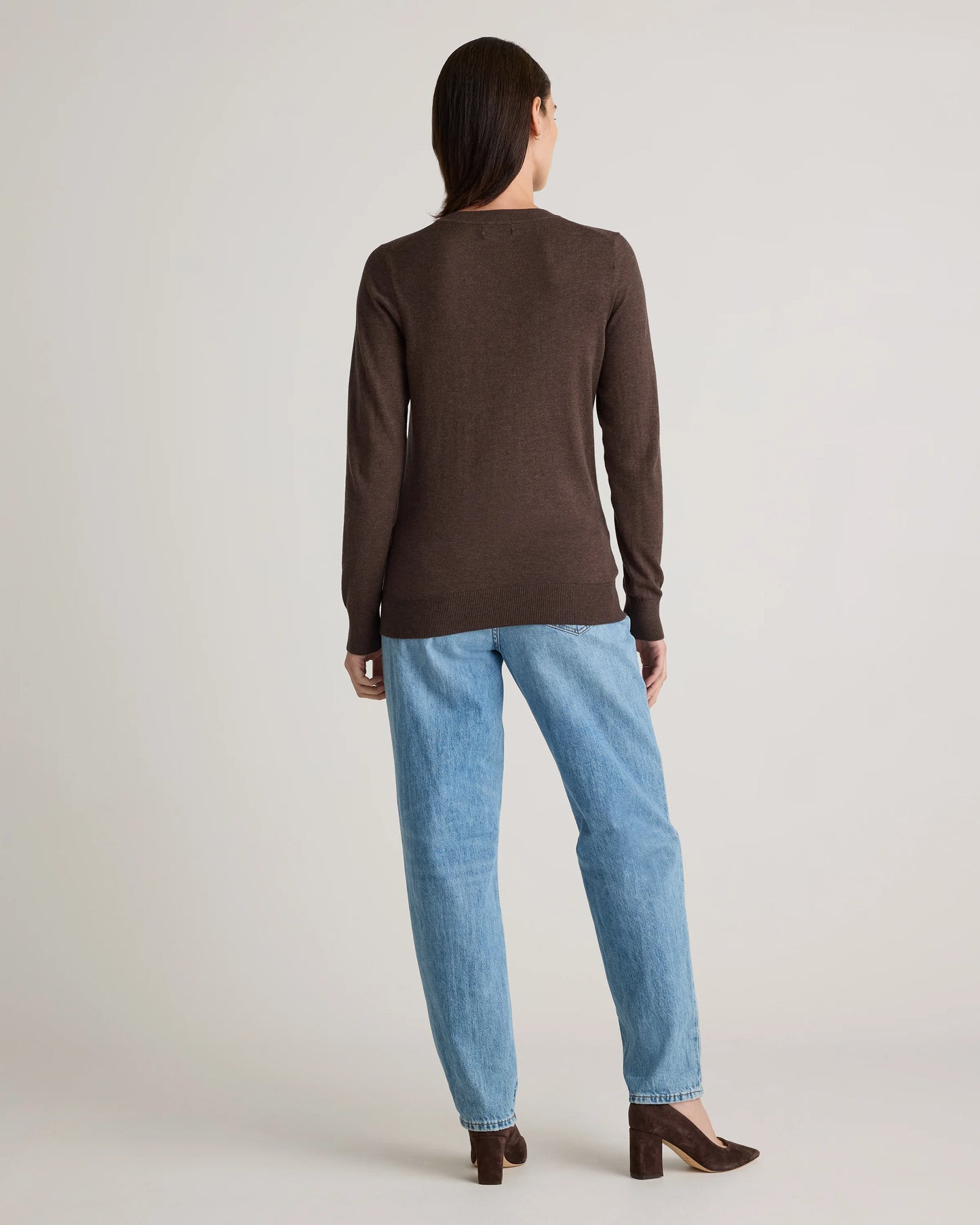 Lightweight Cotton Cashmere V-Neck Sweater - XS / Sugar Stone