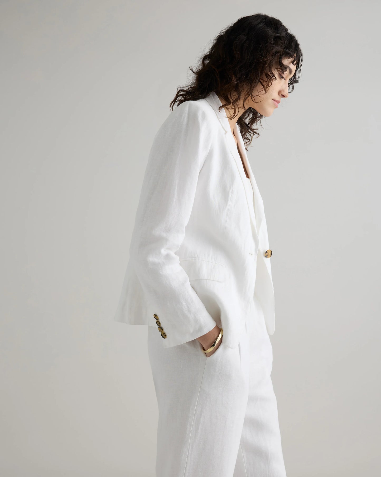 100% European Linen Structured Blazer - XS / French Blue
