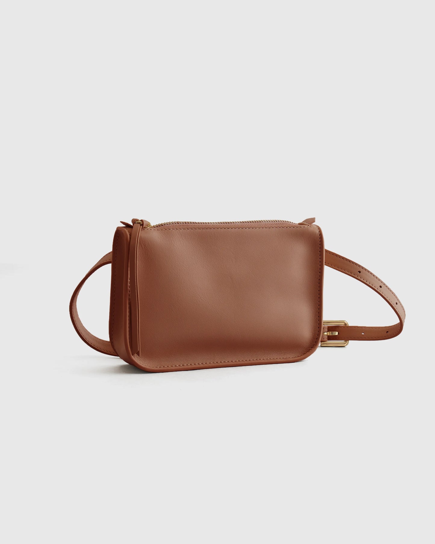 100% Italian Nappa Leather Belt Bag - S/M / Cognac