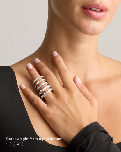 Lab Grown Diamond Round Eternity Band - 4 / Yellow Gold