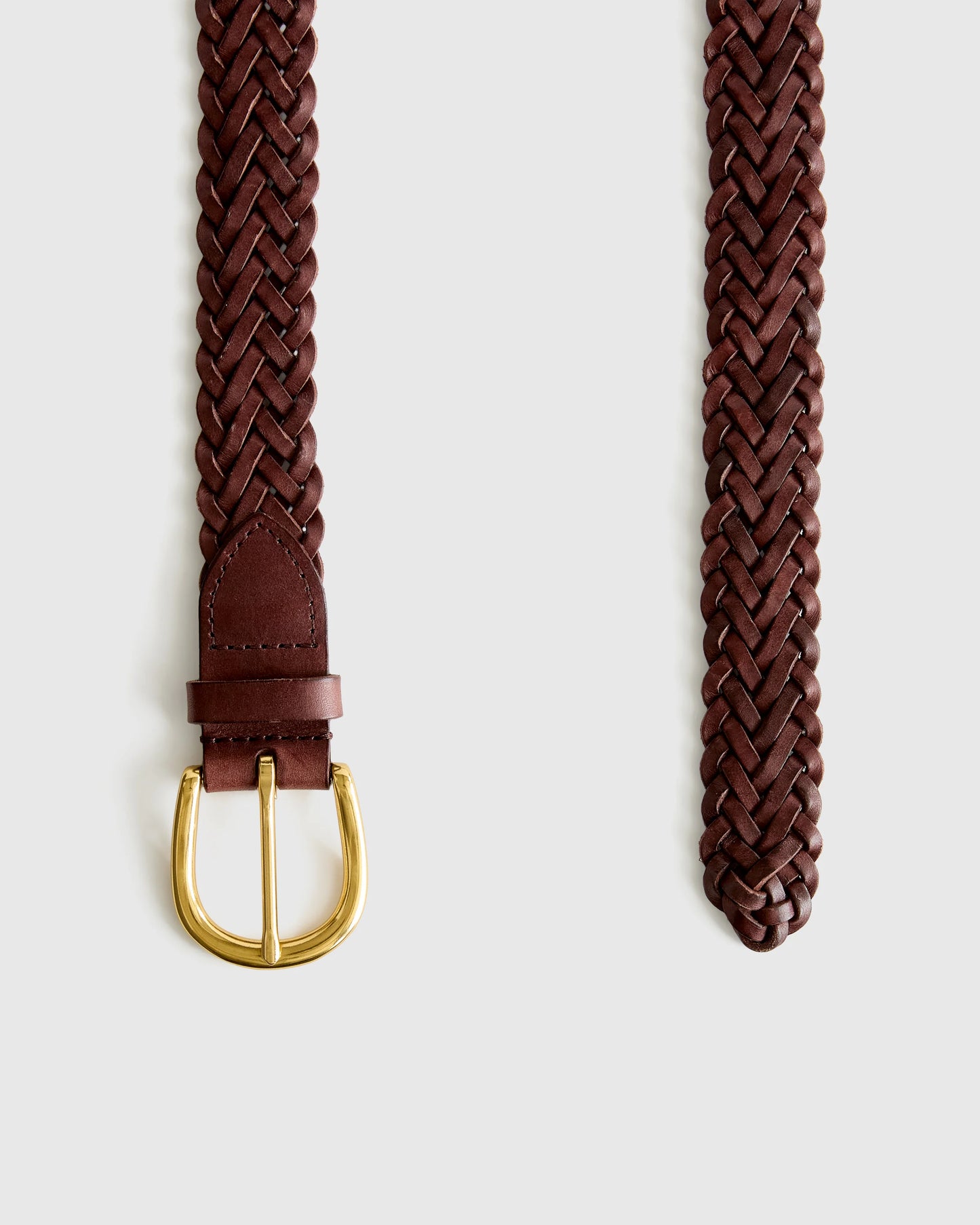 Josie European Leather Braided Belt - XS / Saddle