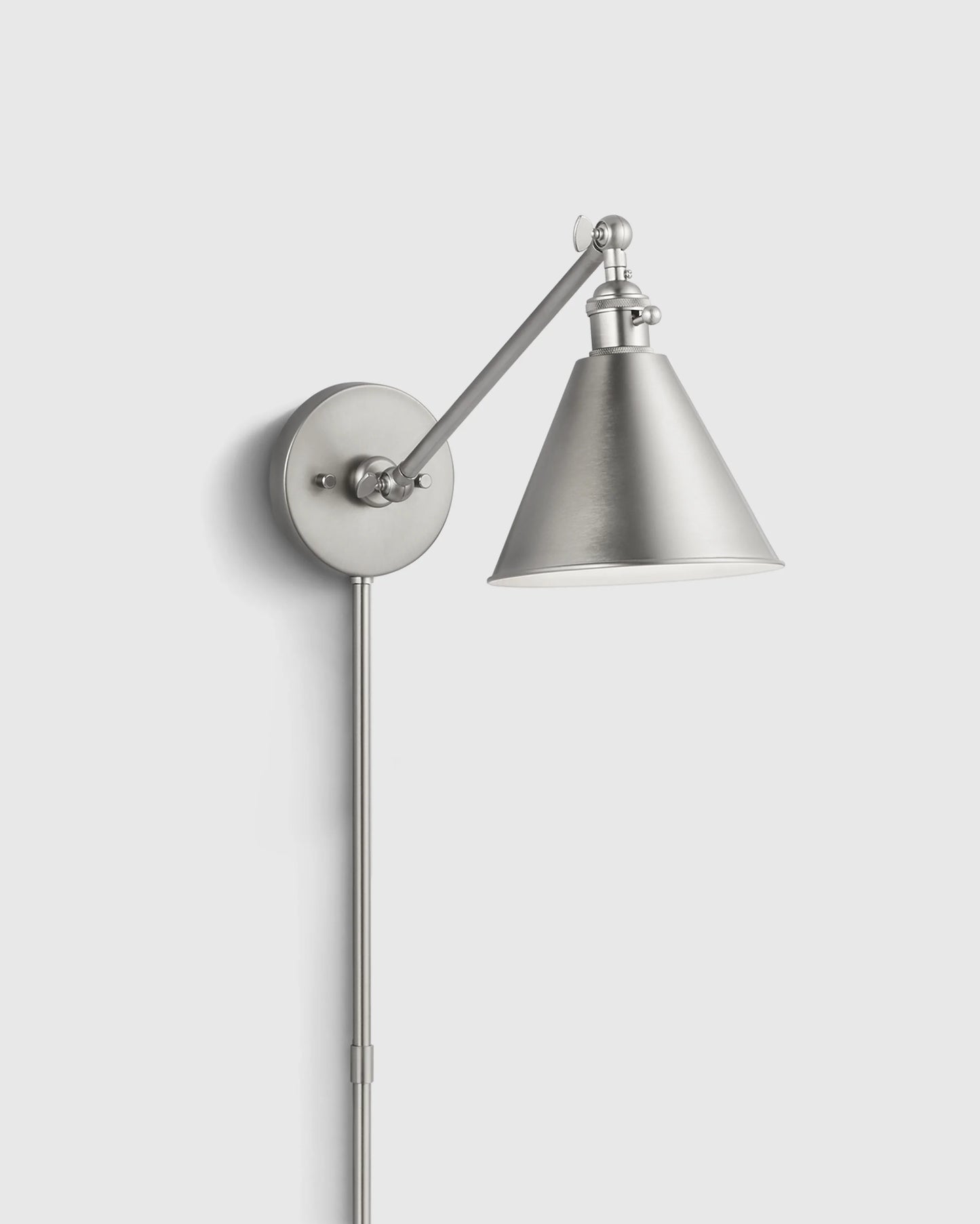 Articulating Single Arm Steel Wall Sconce - One Size / Silver