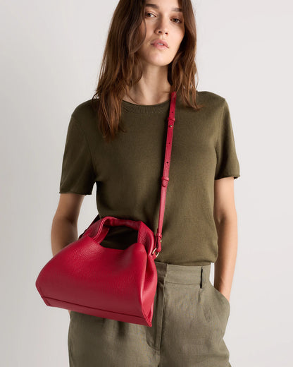 Italian Leather Trapeze Crossbody - One Size / Moonstone Blue