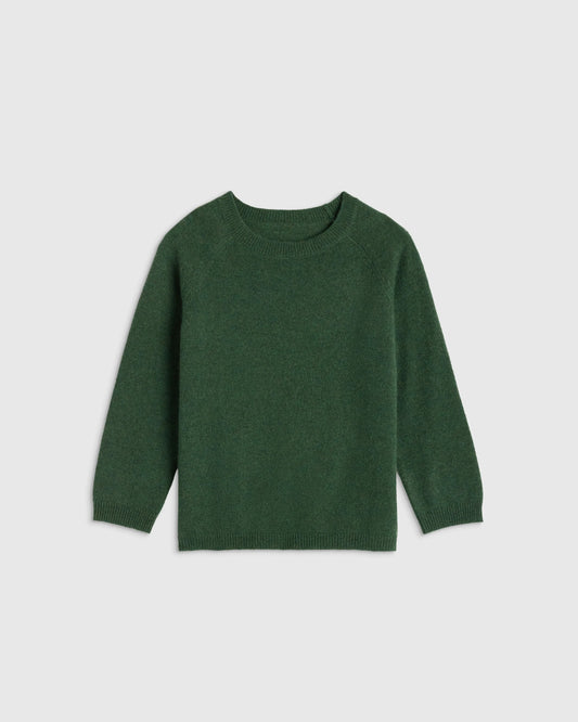 Washable Cashmere Crewneck Sweater - 2T / Forest Floor Green