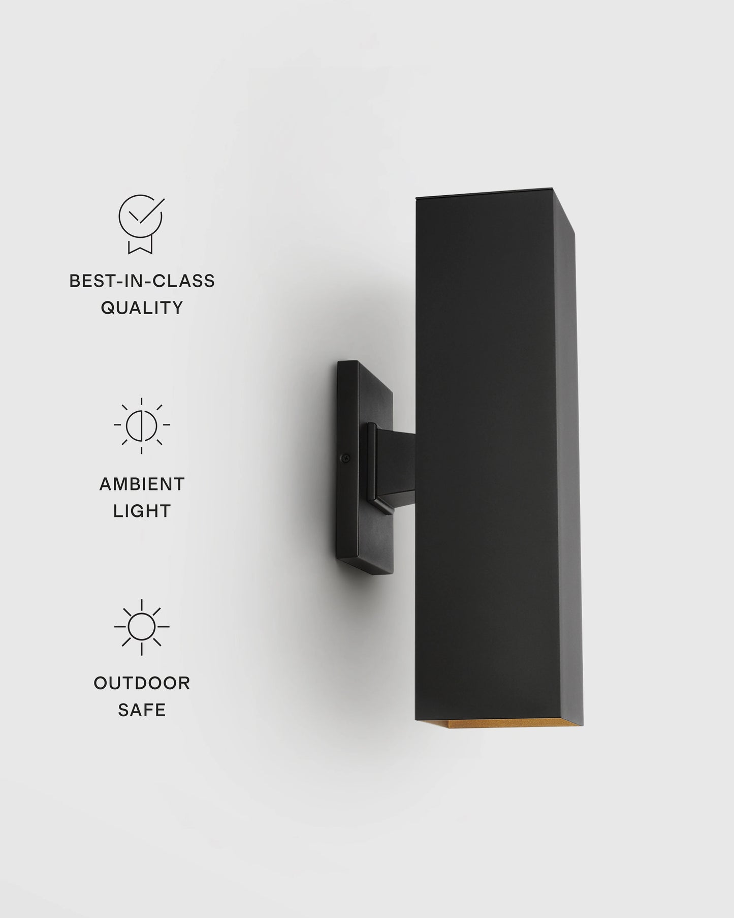 Outdoor Aluminum Rectangle Wall Sconce - One Size / Black