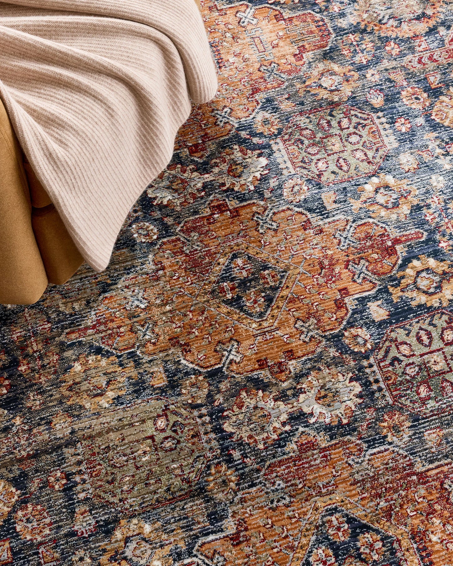 Thea Performance Rug - 5'3" x 7'10" / Rust/Navy
