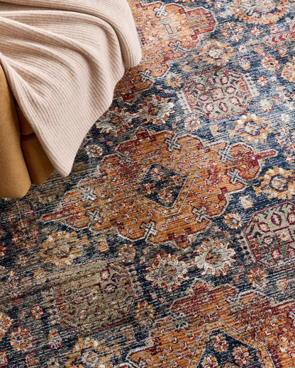 Thea Performance Rug - 5'3" x 7'10" / Rust/Navy