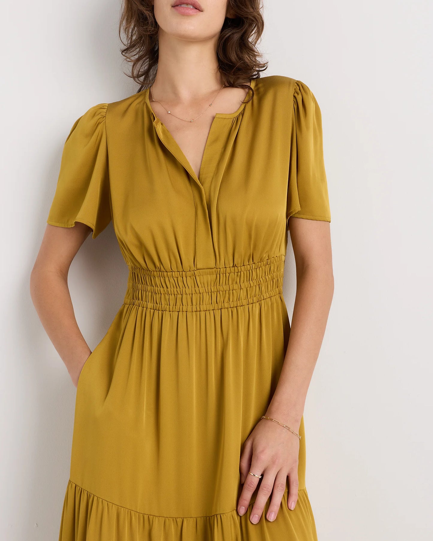 Washable Stretch Silk Tiered Maxi Dress - XS / Navy