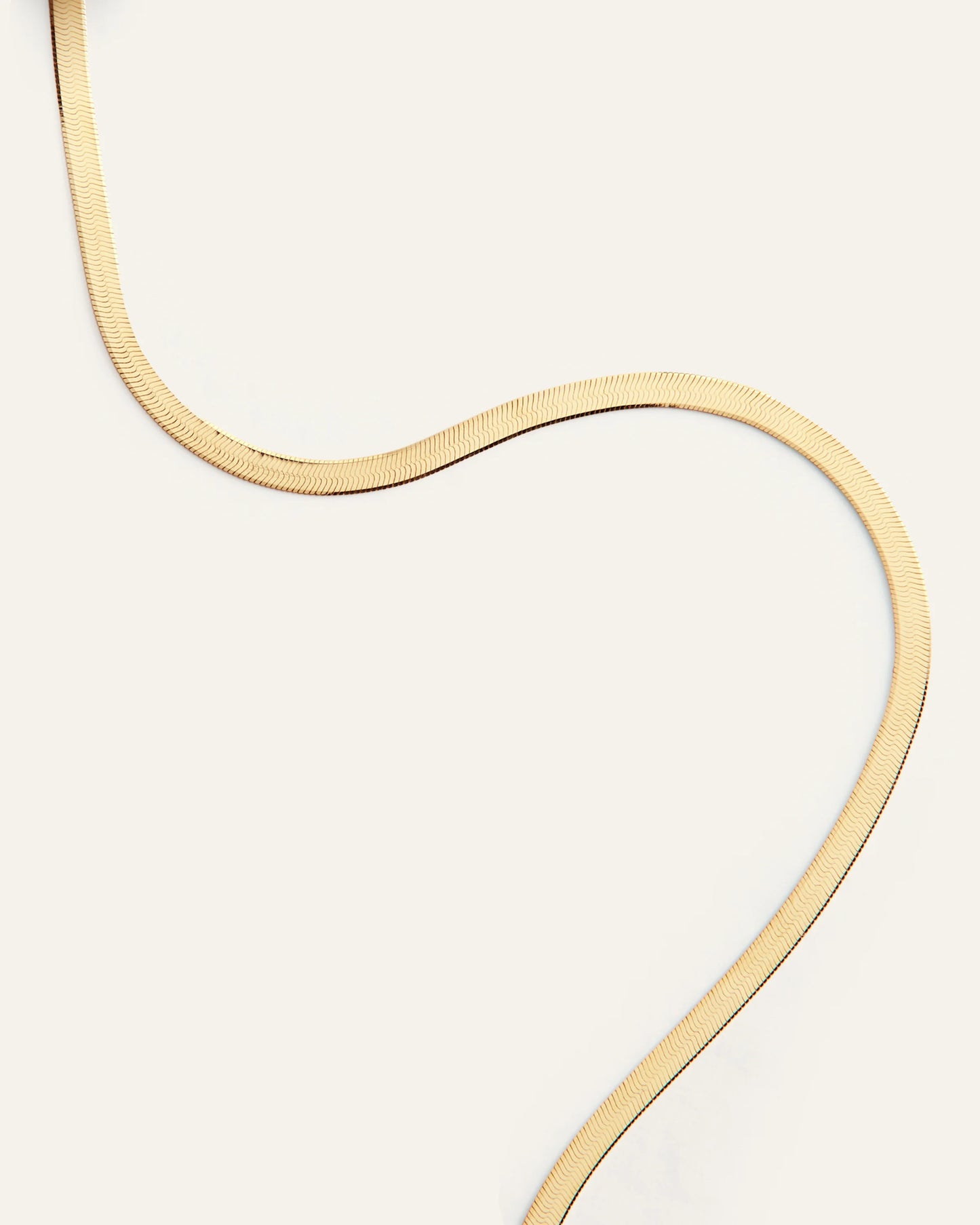 10K Gold Herringbone Chain Necklace - One Size / Yellow Gold