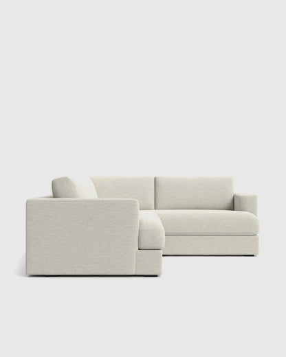 Sierra Curved Arm L Sectional in Performance Basketweave - Right Arm / Fog