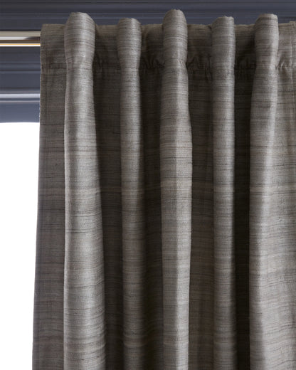 Raw Silk Room Darkening Curtain - Single Panel - 48x84 / Ivory