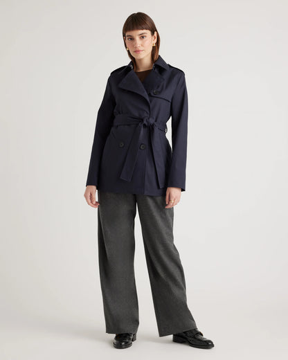 Comfort Stretch Short Trench Coat - XS / Coffee Bean Brown