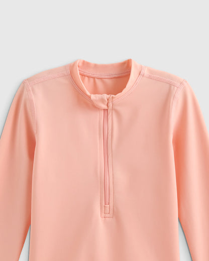 Long Sleeve Zip-Up Rash Guard - 2T / Yellow