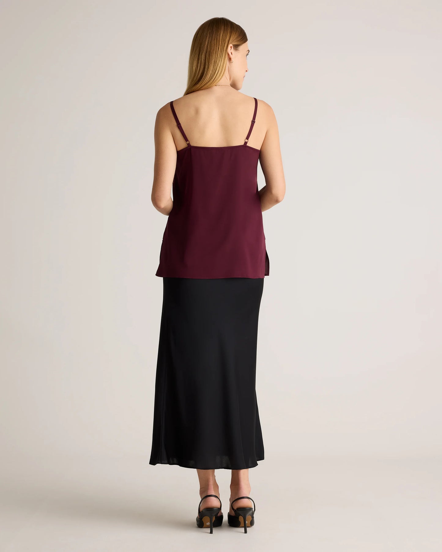 Washable Stretch Silk V-Neck Maternity Cami - XS / Moonstone Blue