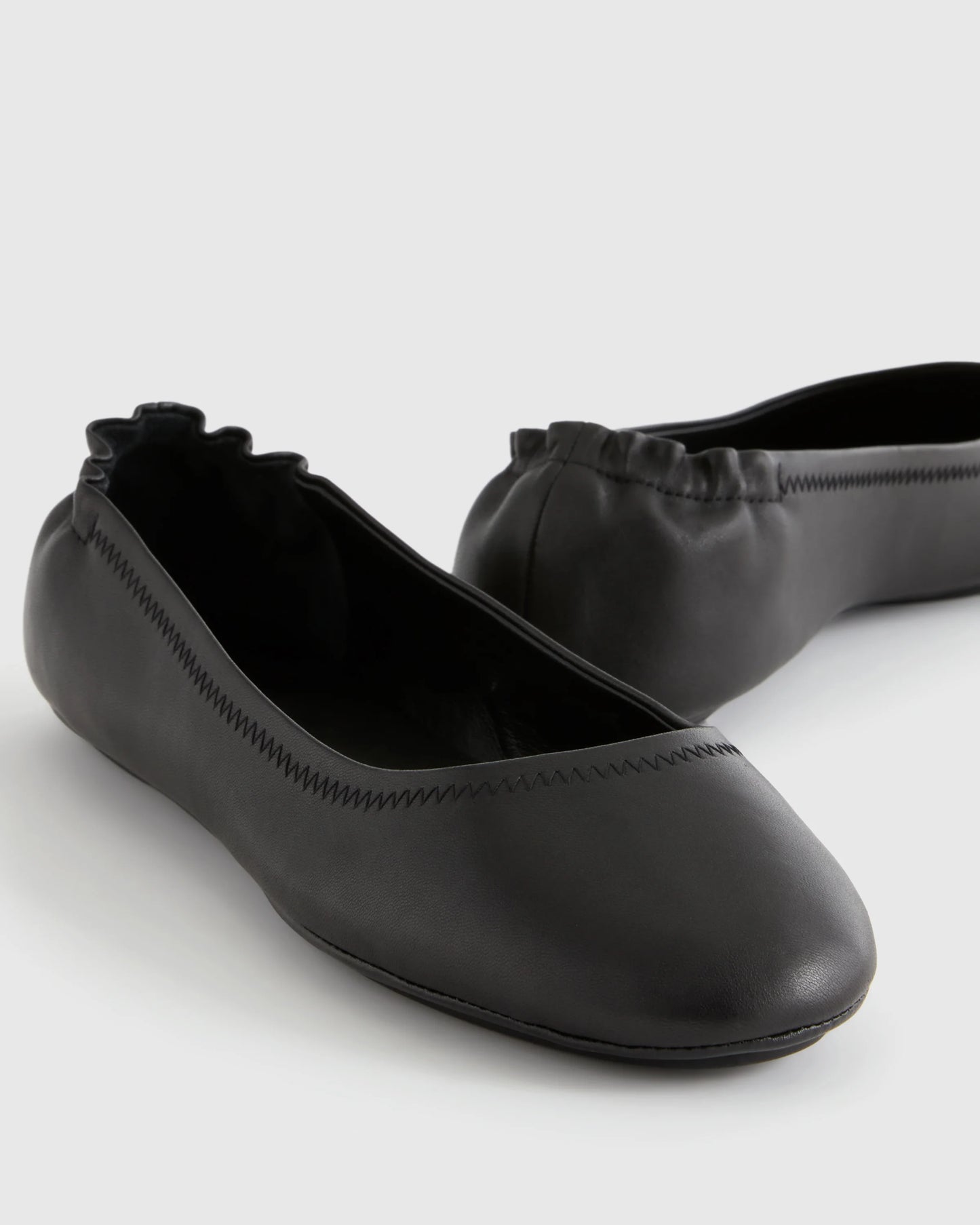 Italian Leather On-The-Go Ballet Flat - 5 / Cognac