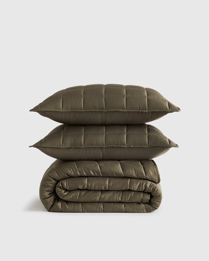 Bamboo Box Quilt Set - Twin / Sage