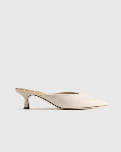 Italian Leather 55mm Kitten Heel Mule - 5 / Black