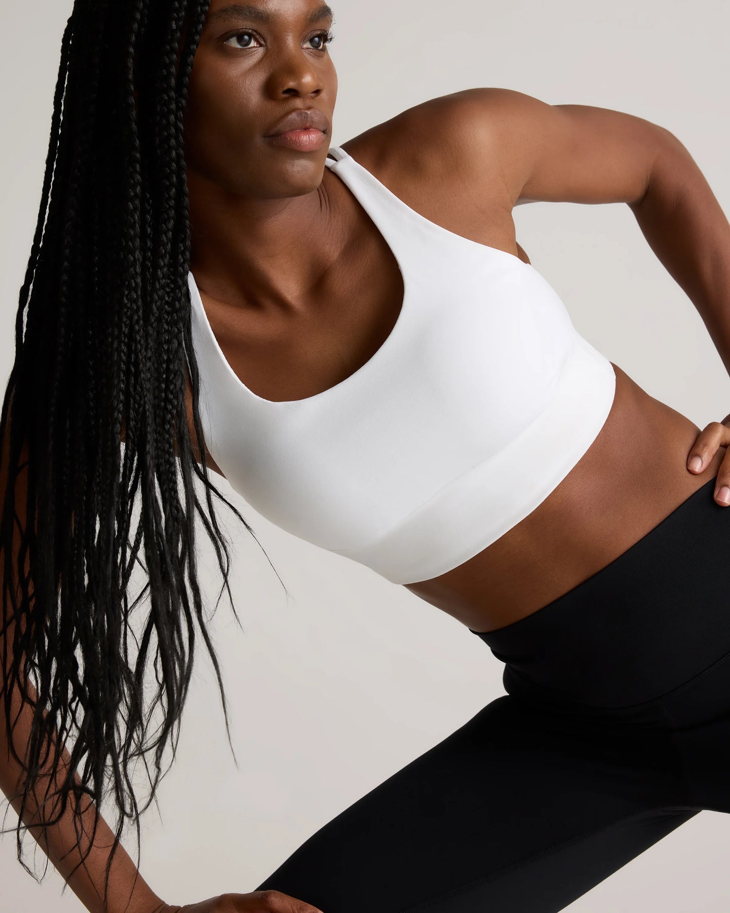 Power-Up Long Line Strappy Sports Bra - XS / Classic White