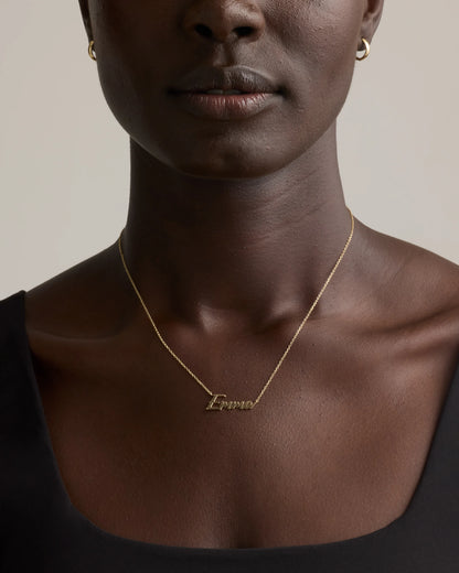 14K Gold Script Name Necklace - One Size / Yellow Gold