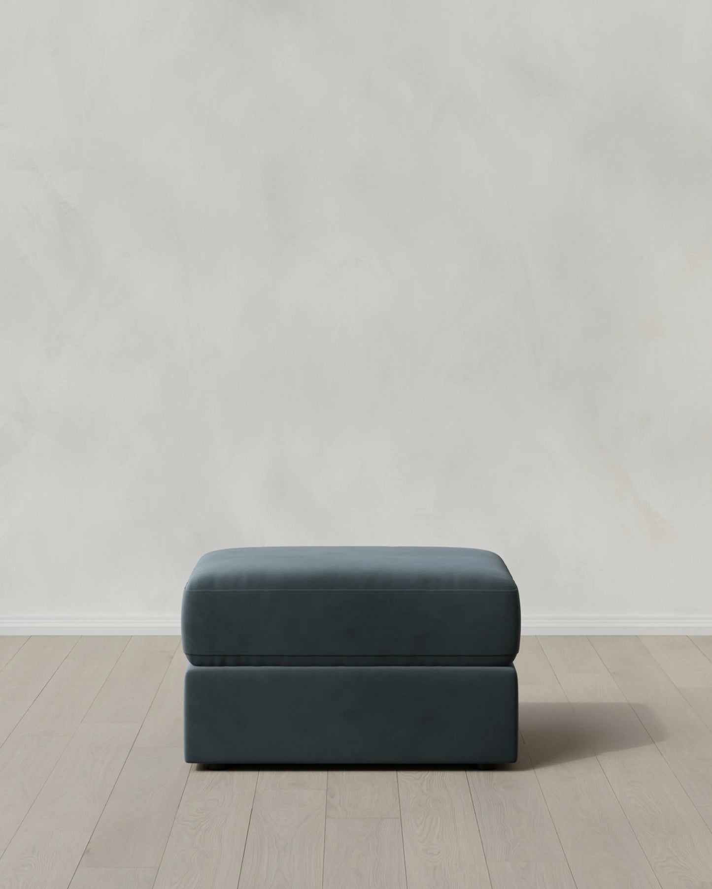 Ashford Deep Seat Ottoman in Performance Velvet - One Size / Ivory