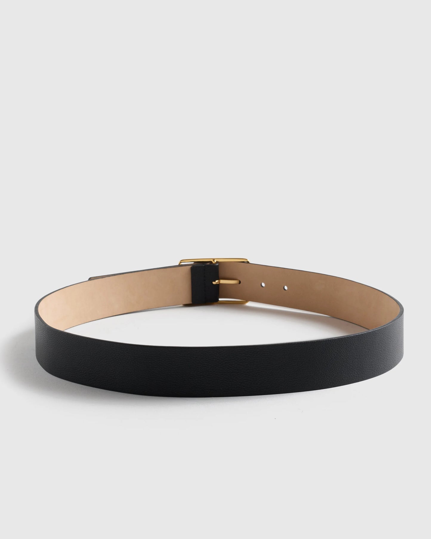 Siena Rectangle European Leather Belt - XS / Black