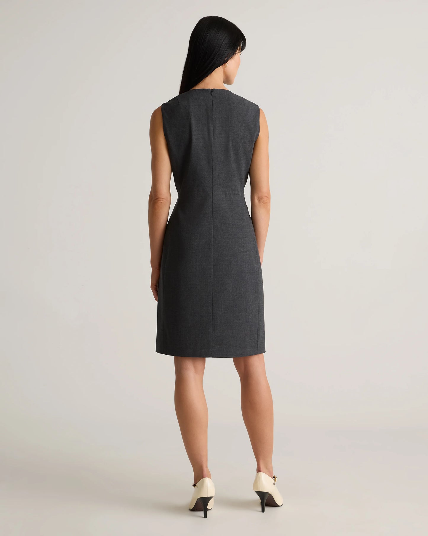 Italian Wool Sleeveless Dress - 0 / Grey Melange