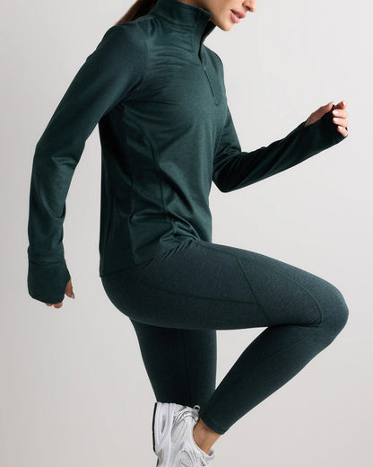 Flowknit Quarter-Zip Pullover - XS / Heather Deep Navy