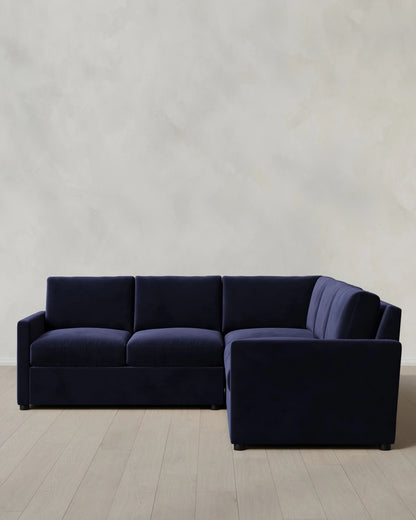 Brennan L Sectional in Performance Velvet - 99x99 / Taupe