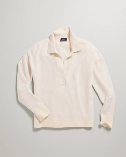 Mongolian Cashmere Polo Sweater - XS / Pale Custard Yellow