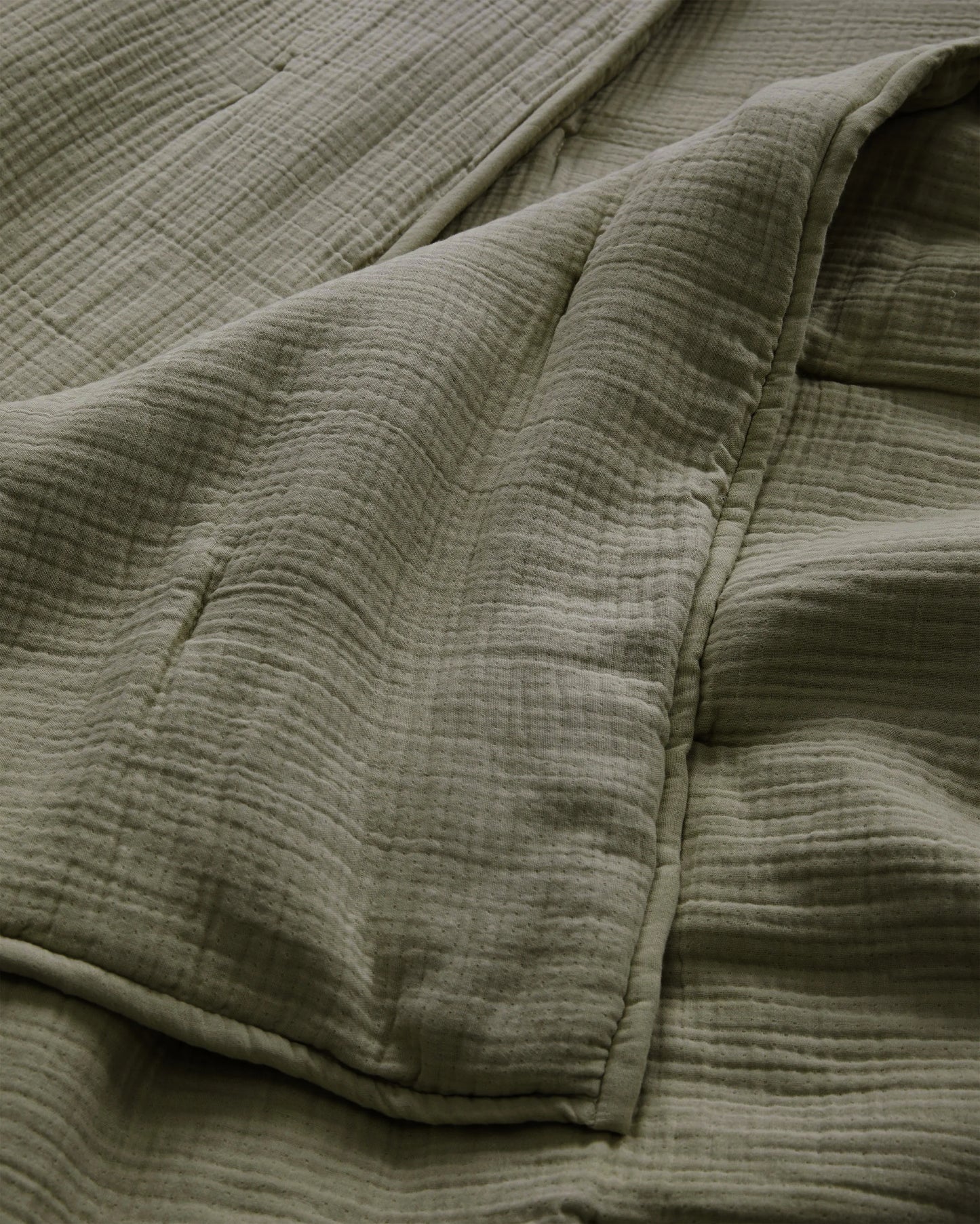 Organic Cotton Gauze Dream Quilt - Twin / Dried Sage