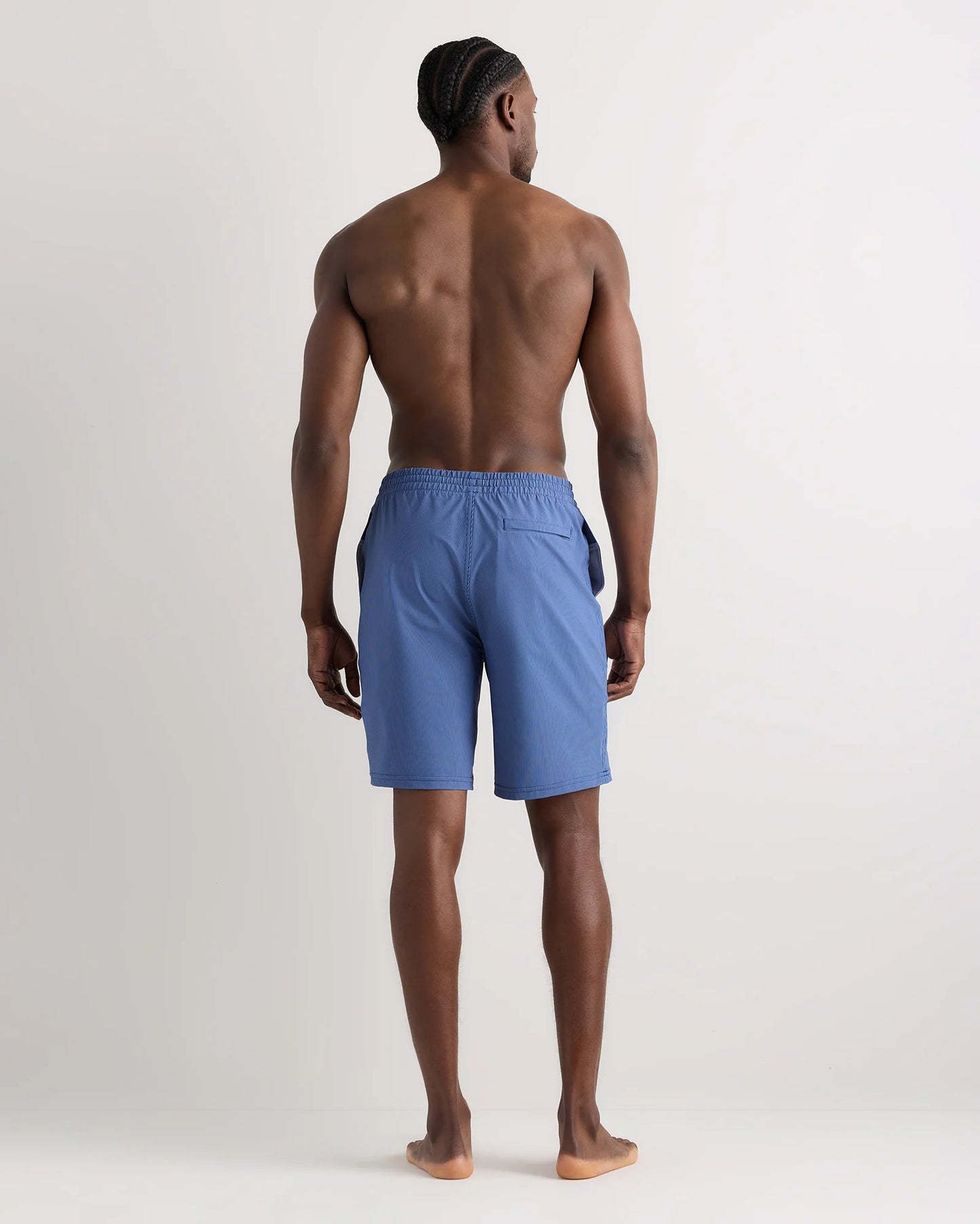 Italian Swim Trunks - 9" - S / Navy Palms