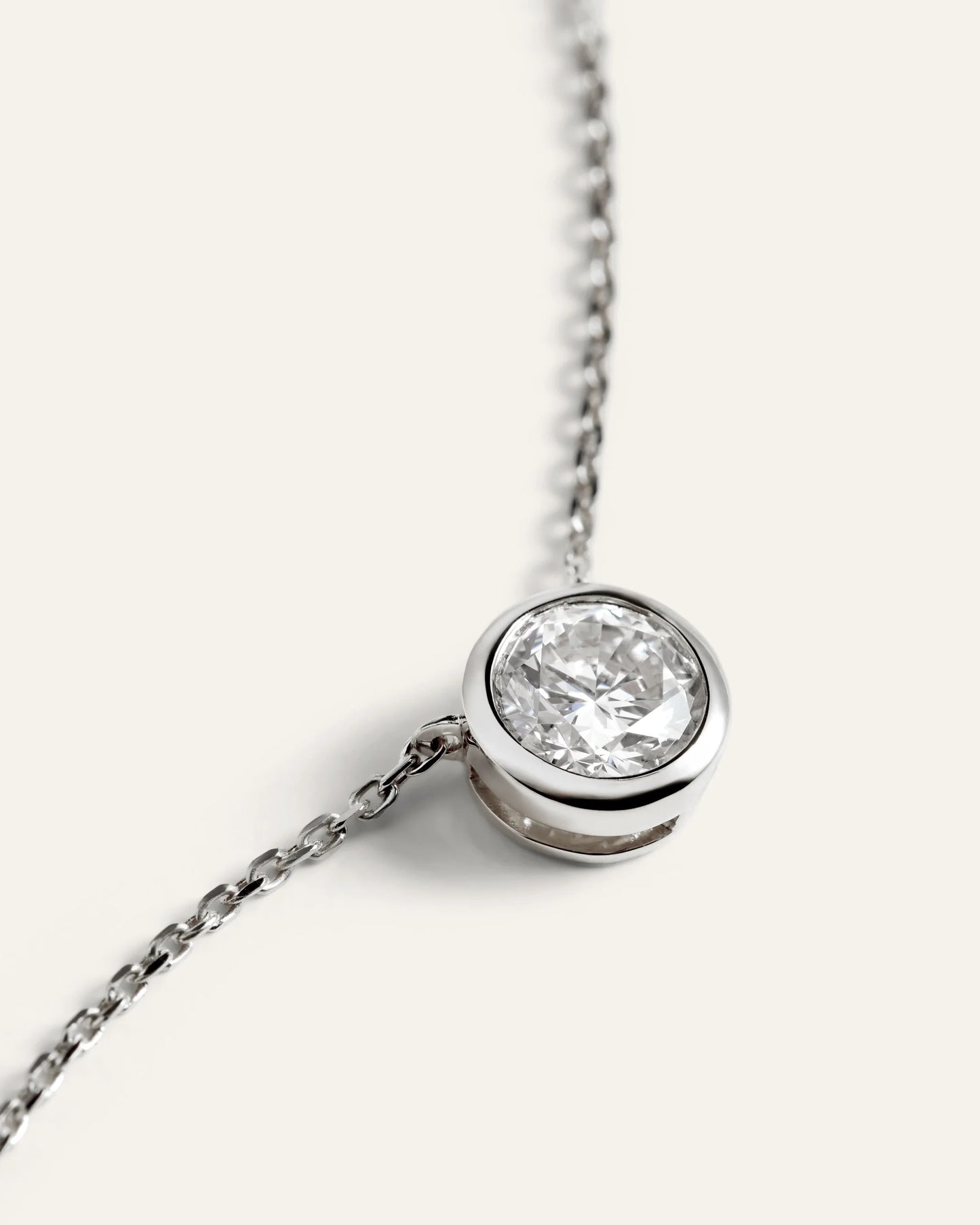 14K Gold Lab Grown Diamond Bezel Necklace - One Size / Yellow Gold