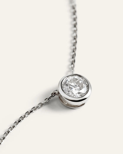 14K Gold Lab Grown Diamond Bezel Necklace - One Size / Yellow Gold