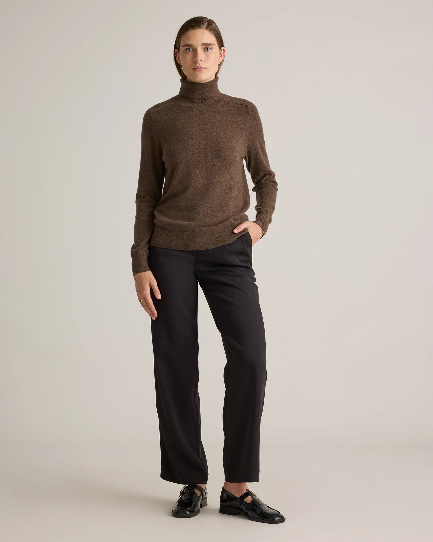 Mongolian Cashmere Turtleneck Sweater - XS / Heather Grey