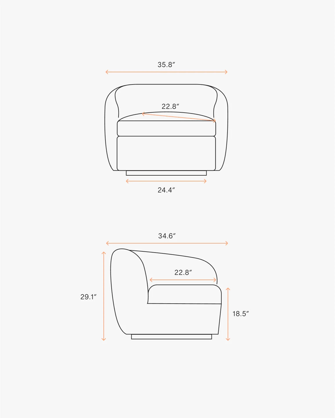 Performance Velvet Swivel Chair - One Size / Performance Velvet Taupe