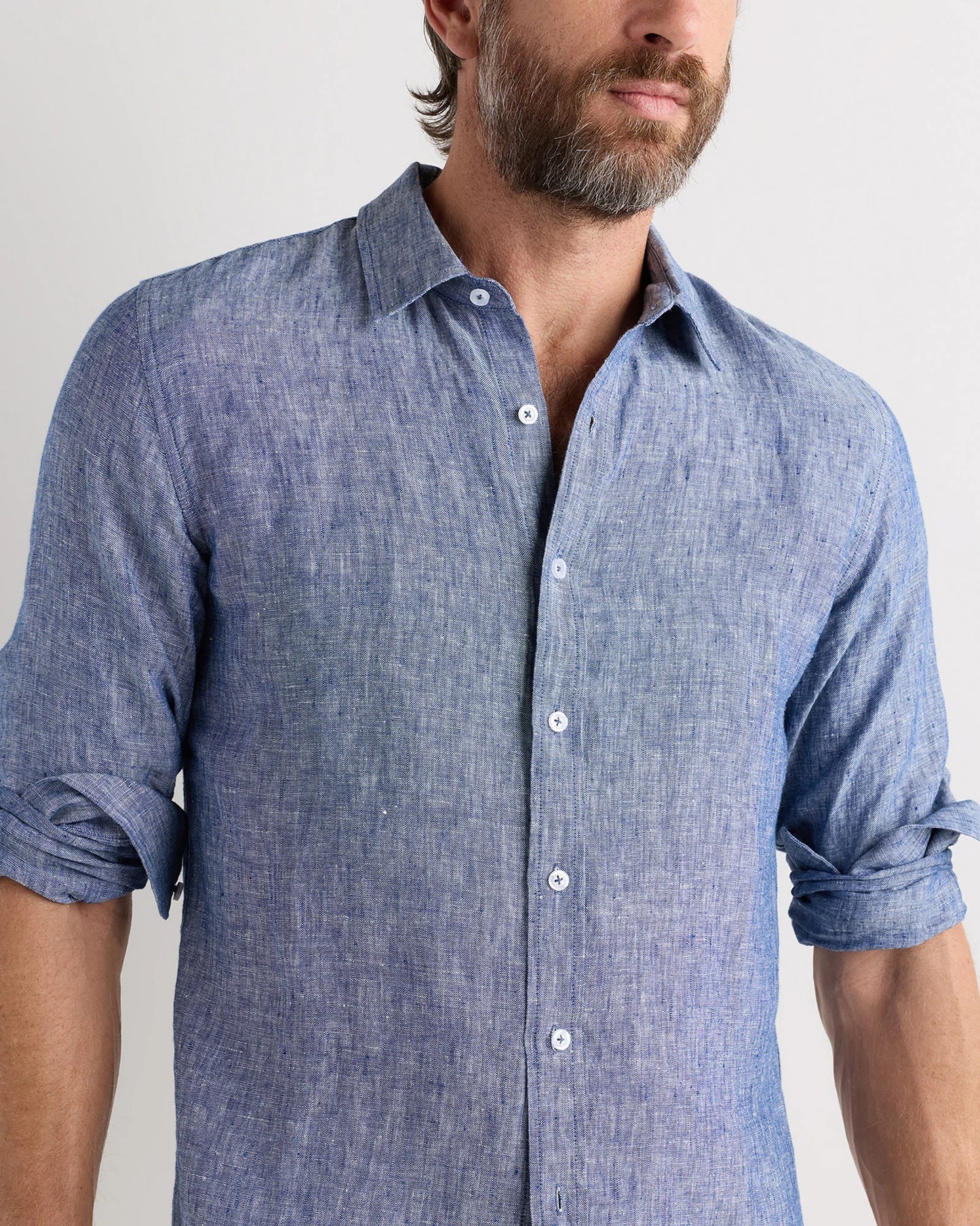 100% European Linen Relaxed Long Sleeve Shirt - XS / Flax