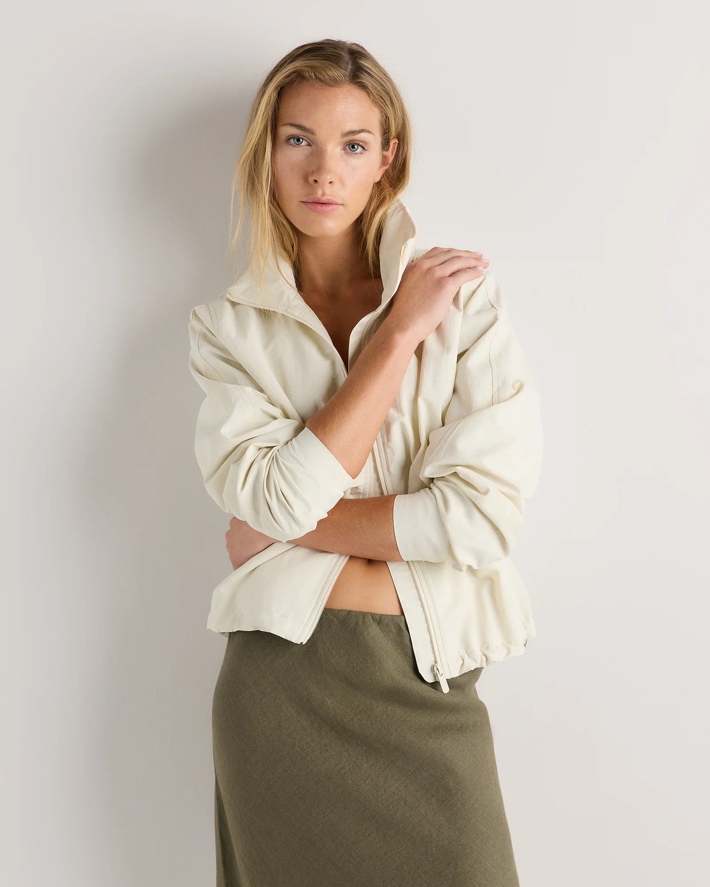100% European Linen Midi Slip Skirt - XS / Bayberry Olive