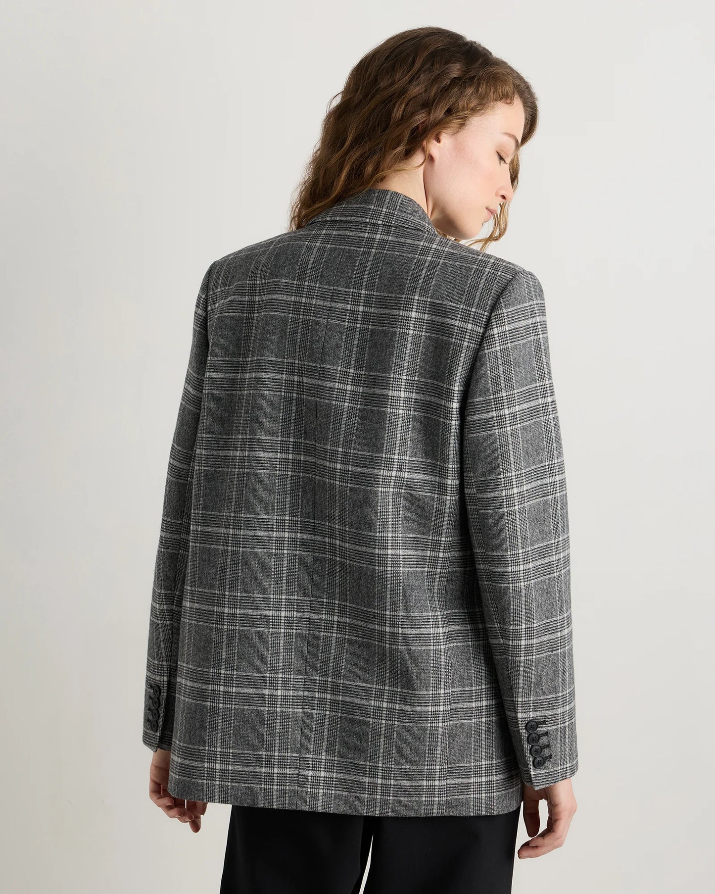 Italian Wool Oversized Blazer - XS / Textured Brown