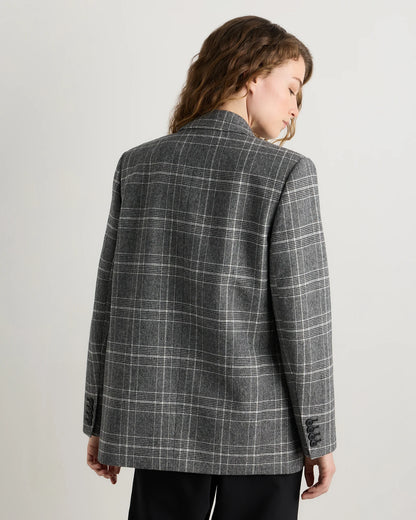 Italian Wool Oversized Blazer - XS / Textured Brown
