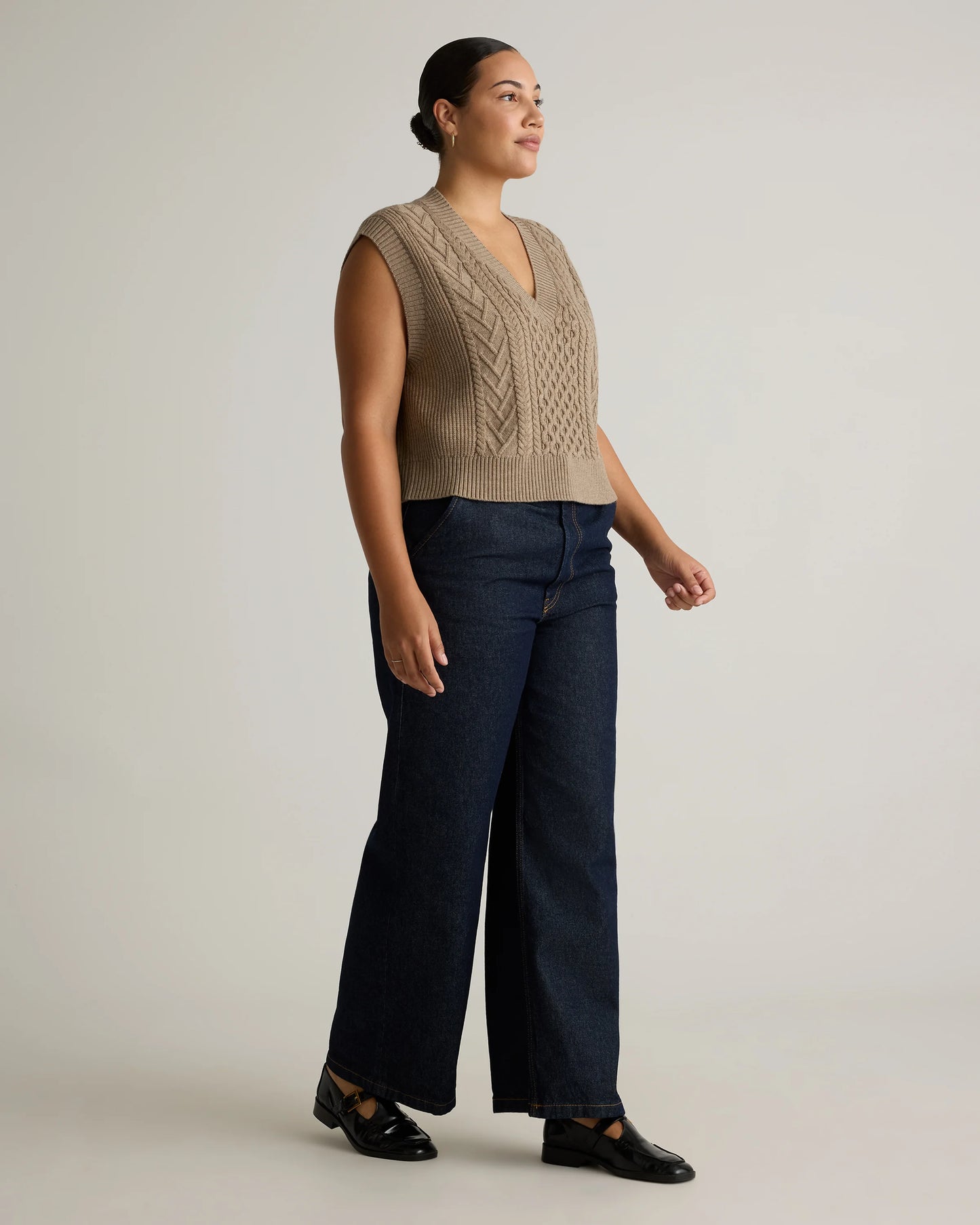 Australian Merino Wool Cable Sweater Vest - XS / Heather Grey